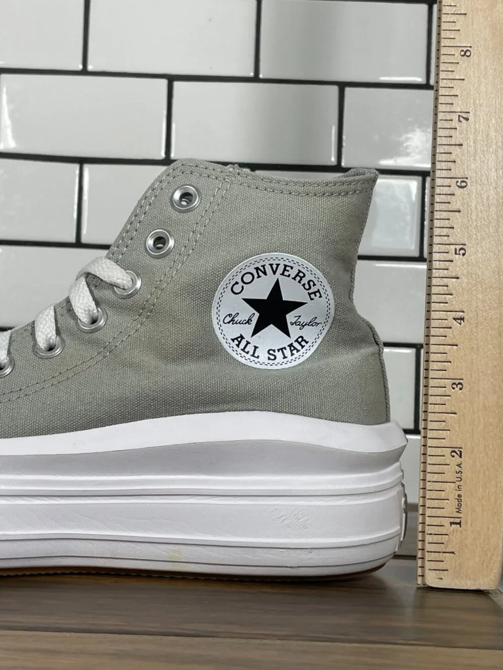 Converse Chuck Taylor All Star Move Womens 8 Shoes Slate Sage Platform Sneakers - Picture 10 of 13